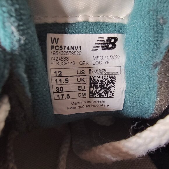New Balance 574 PC574NV1 Black Purple Teal Little Kid's Shoes Size 12W - Picture 6 of 6